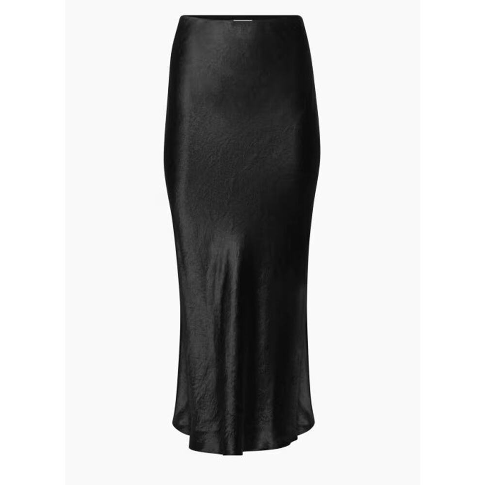 Babaton Slip Satin Maxi Skirt Black - 4